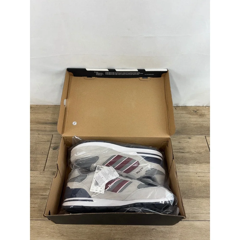 Adidas Men's Sneakers‎ Grey Burgundy White Size 11.5 Running Casual Shoes